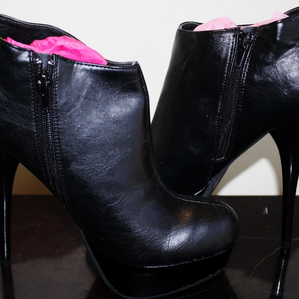 Bamboo Round Toe Dress High Heel Ankle Boots Booti